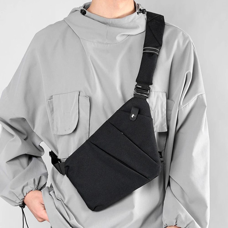 Mens AntiTheft Crossbody Chest Bag With Adjustable Strap 2