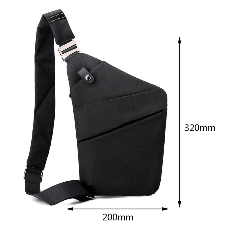Mens AntiTheft Crossbody Chest Bag With Adjustable Strap 5