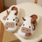 Unisex Cartoon Cow Plush Slippers Warm Indoor Anti Slip Winter Slides 7