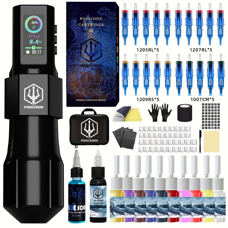 Wireless Tattoo Pen Kit Professional Machine For Permanent Makeup And Body Art 8