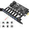 USB 32 PCI Express Expansion Card 7Port Hub PCIE 1X Controller For Desktop 1