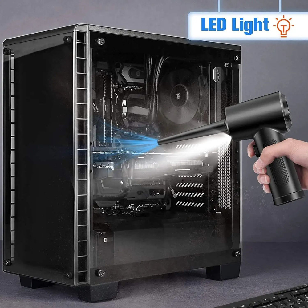Cordless Air Duster 51000RPM Compressed Air Blower With LED Light For Computer And Keyboard Cleanin 4