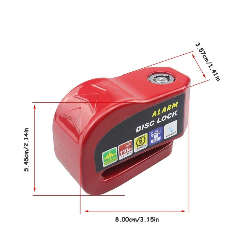 Motorcycle And Bicycle Disc Brake Lock With Alarm And Reminder Cable 3