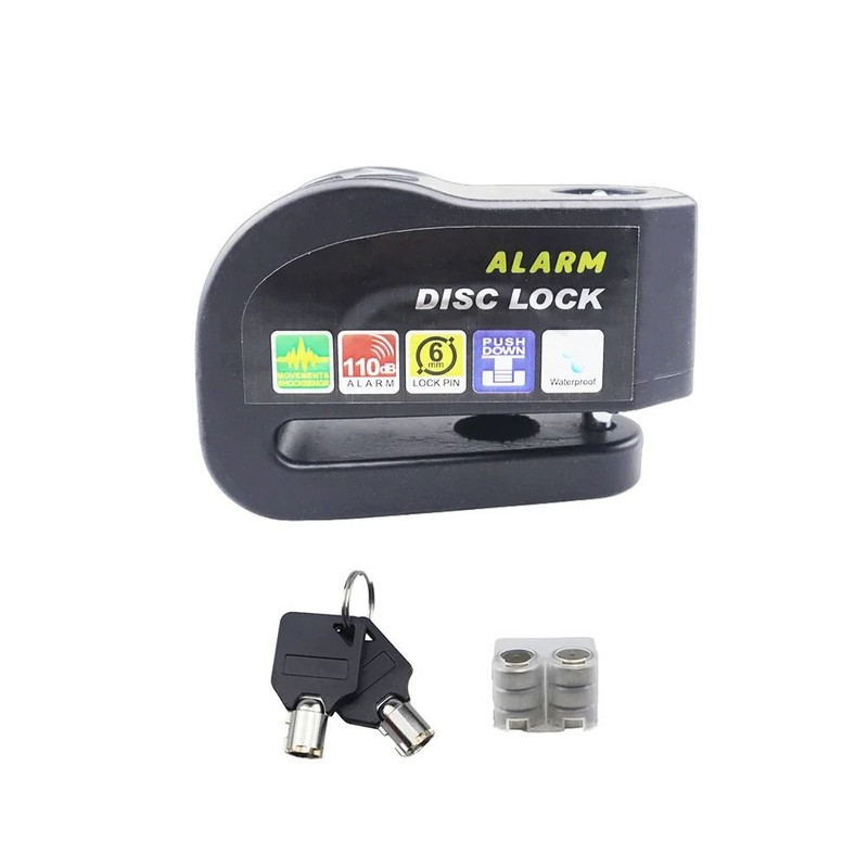 Motorcycle And Bicycle Disc Brake Lock With Alarm And Reminder Cable 5