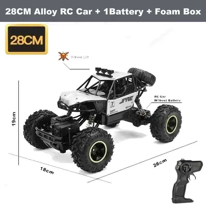 RC Off Road Monster Truck 4WD With LED Lights 24GHz Remote Control Car 7
