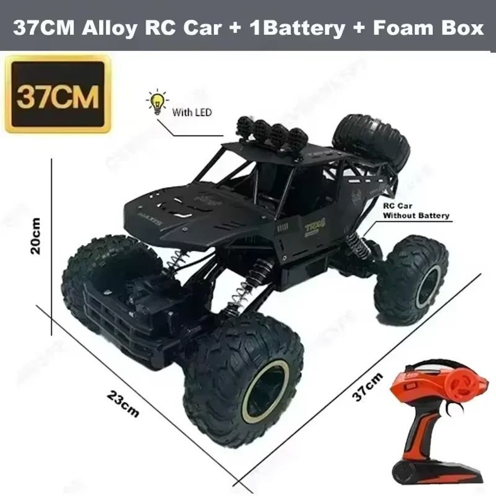 RC Off Road Monster Truck 4WD With LED Lights 24GHz Remote Control Car 12