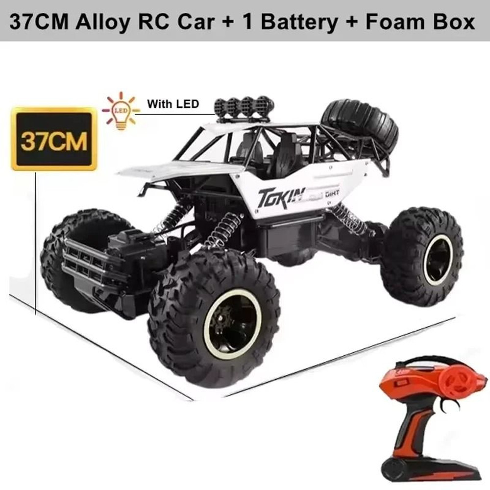 RC Off Road Monster Truck 4WD With LED Lights 24GHz Remote Control Car 16