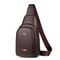 Mens Chest Pack Crossbody PU Leather Shoulder Bag 8
