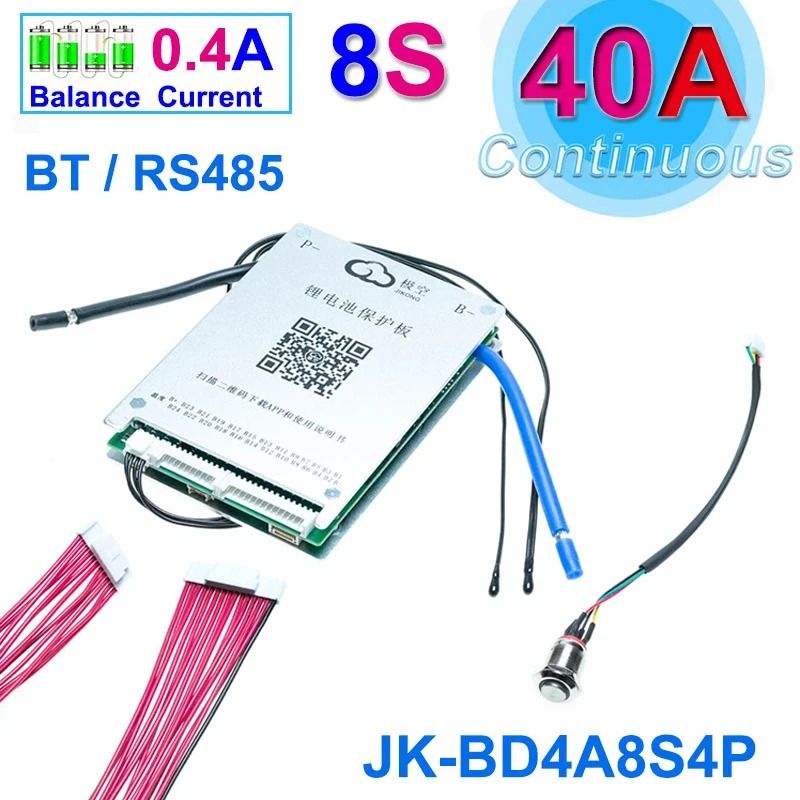 Smart Bluetooth Active Balance BMS For LiIon LiFePo4 LTO Batteries 4S24S 200A300A 3