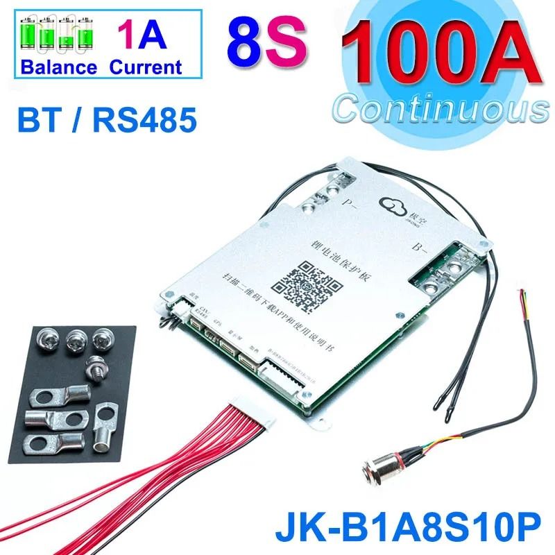 Smart Bluetooth Active Balance BMS For LiIon LiFePo4 LTO Batteries 4S24S 200A300A 26