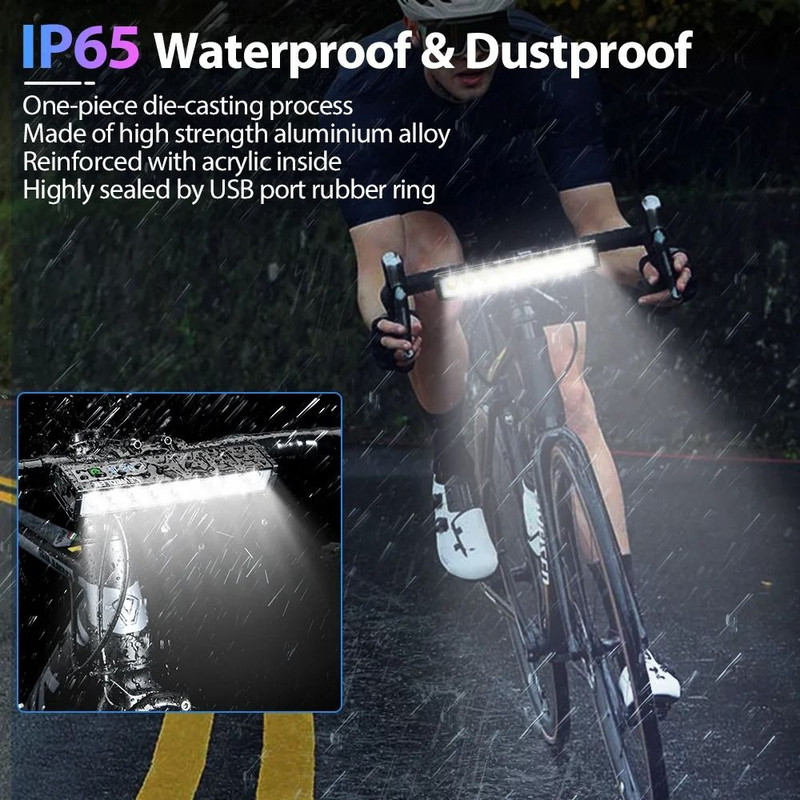 Rechargeable Bicycle Headlight 300010000 Lumens Waterproof Cycling Lamp With Power Bank Function 4