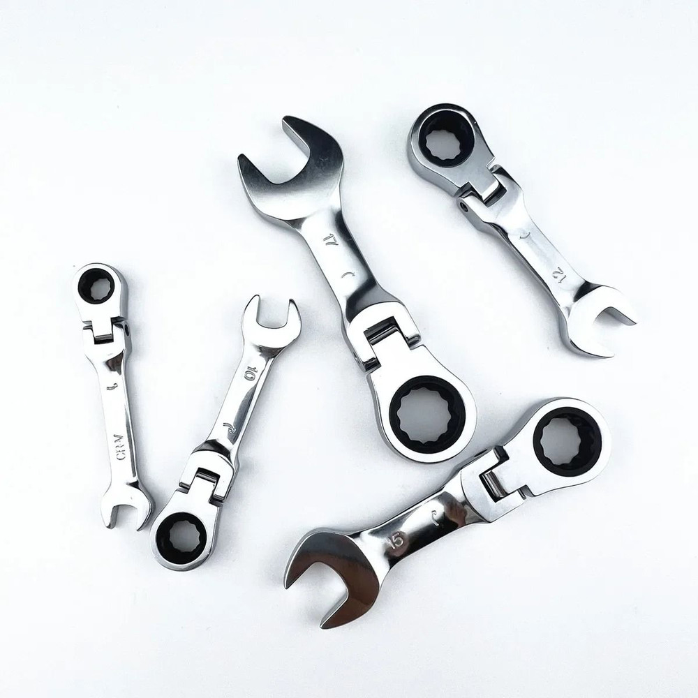 Mini Ratchet Wrench With Movable Head DualPurpose Open End LaborSaving Tool 0