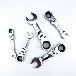 mini ratchet wrench with movable head dual-purpose open end labor-saving tool