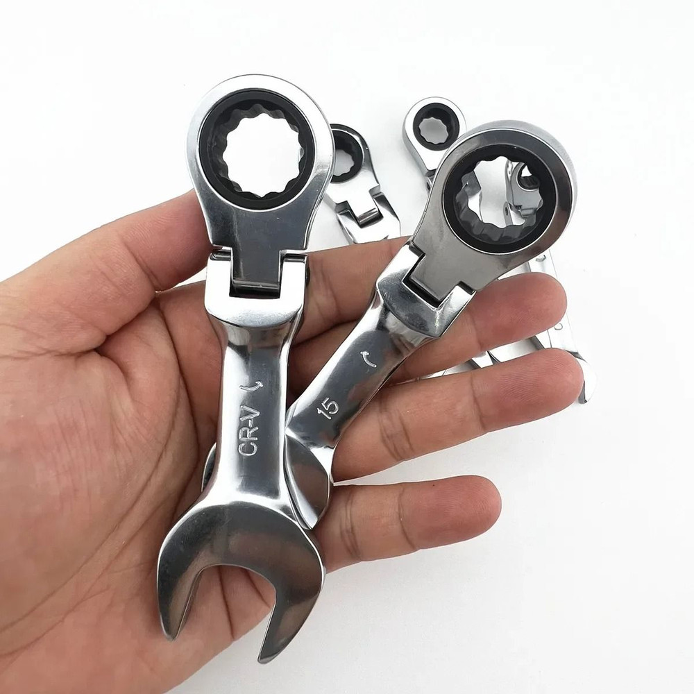 Mini Ratchet Wrench With Movable Head DualPurpose Open End LaborSaving Tool 1