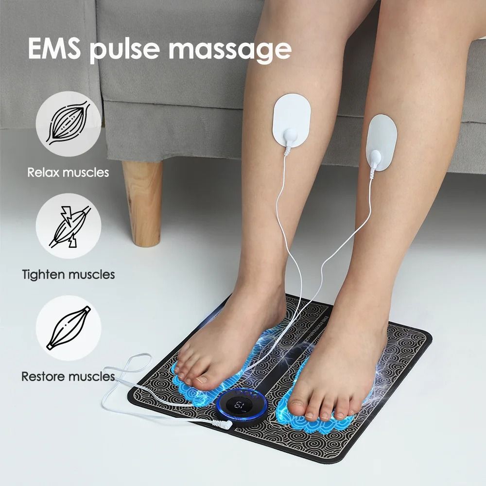 EMS Foot Massager Pad With Electric Muscle Stimulation And Acupoint Therapy 0