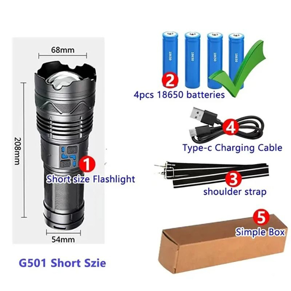 High Power LED Flashlight  Super Bright Rechargeable Tactical Torch For Camping And Outdoor Use 10