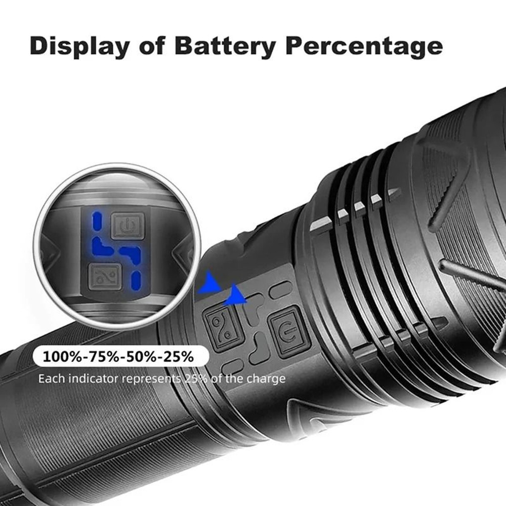 High Power LED Flashlight  Super Bright Rechargeable Tactical Torch For Camping And Outdoor Use 3