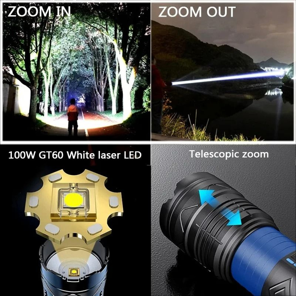 High Power LED Flashlight  Super Bright Rechargeable Tactical Torch For Camping And Outdoor Use 5
