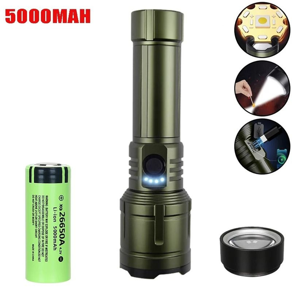 High Power LED Flashlight  Super Bright Rechargeable Tactical Torch For Camping And Outdoor Use 6