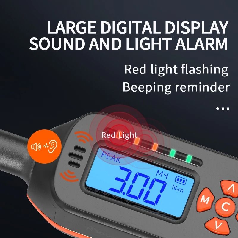 Digital Torque Wrench 15 To 340Nm With LED And Buzzer Alert 2
