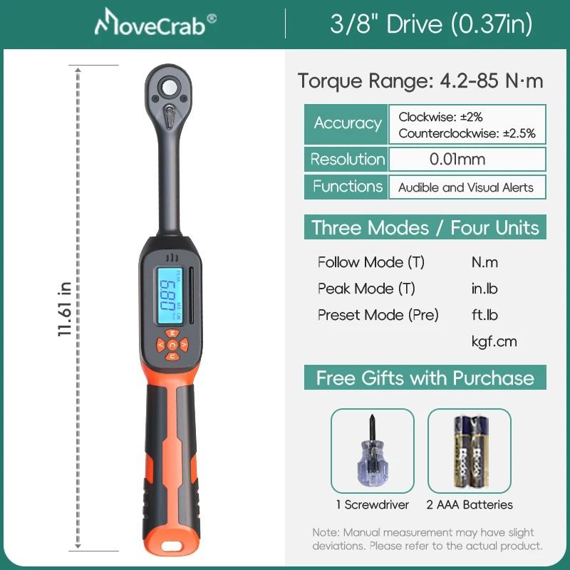Digital Torque Wrench 15 To 340Nm With LED And Buzzer Alert 6
