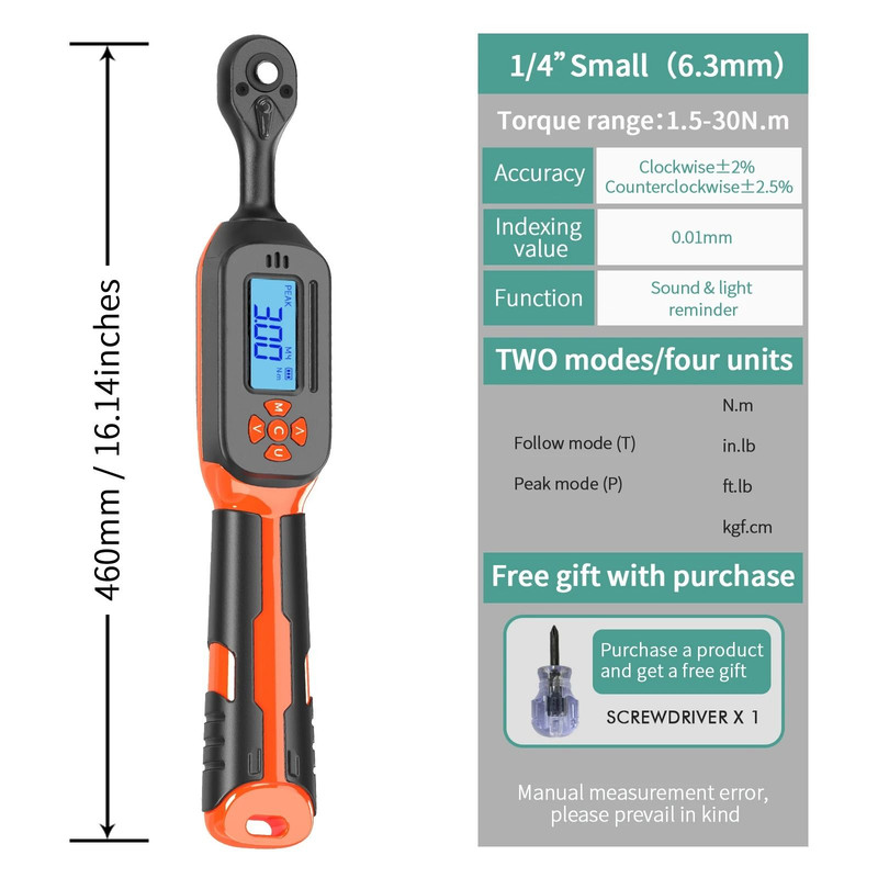 Digital Torque Wrench 15 To 340Nm With LED And Buzzer Alert 9