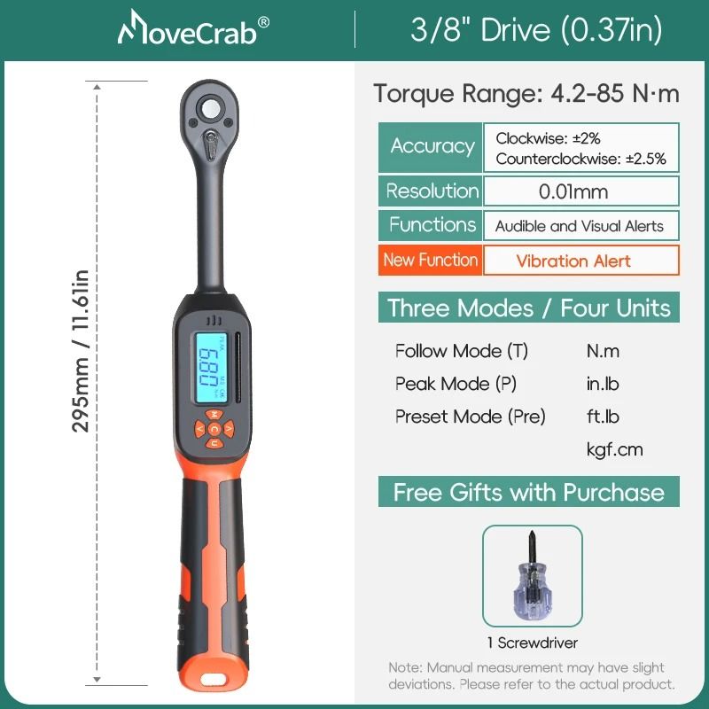 Digital Torque Wrench 15 To 340Nm With LED And Buzzer Alert 14