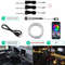 Flexible EL Wire Car Interior RGB LED Strip Lights With App Control 12