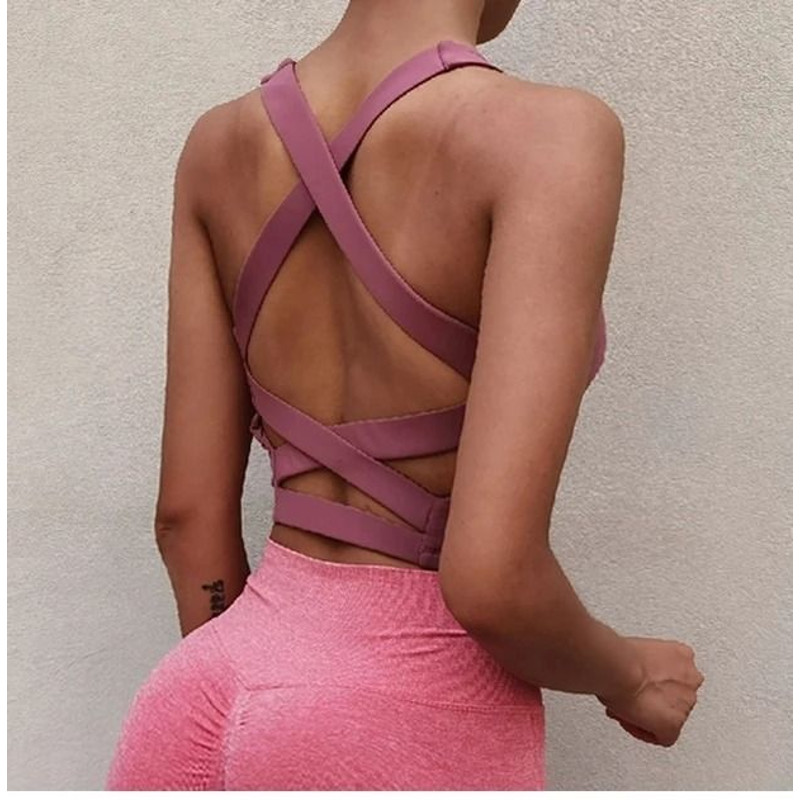 Seamless Sports Bra Push Up Yoga Fitness Top For Women 11