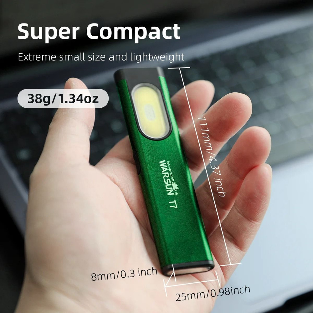 Mini LED Keychain Flashlight 450 Lumens Portable Rechargeable Pocket Torch With Magnet 2