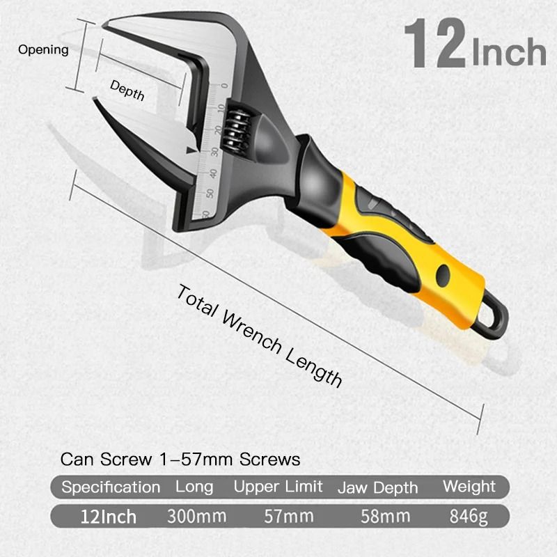 Adjustable Wrench Stainless Steel Universal Spanner For Plumbing And Household Repair 10