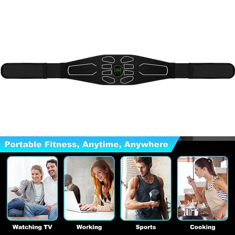 Abdominal Massager Waist Belt 120cm Fitness Muscle Training Toner 4