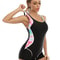 Patchwork Sport One Piece Swimsuit Plus Size Swimwear Women 2