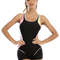 Patchwork Sport One Piece Swimsuit Plus Size Swimwear Women 5