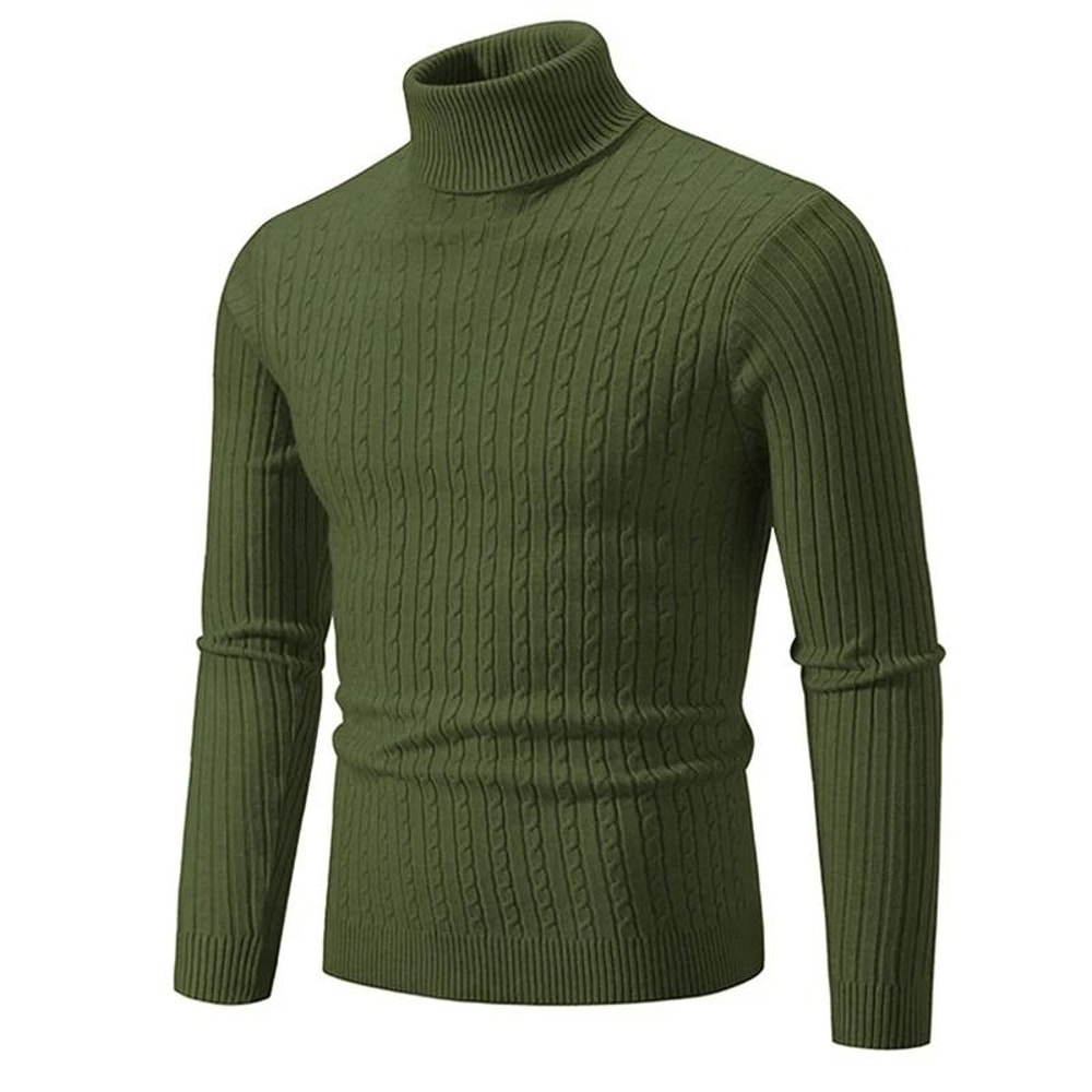 Winter High Neck Thick Warm Sweater Men Slim Fit Pullover Knitwear 9