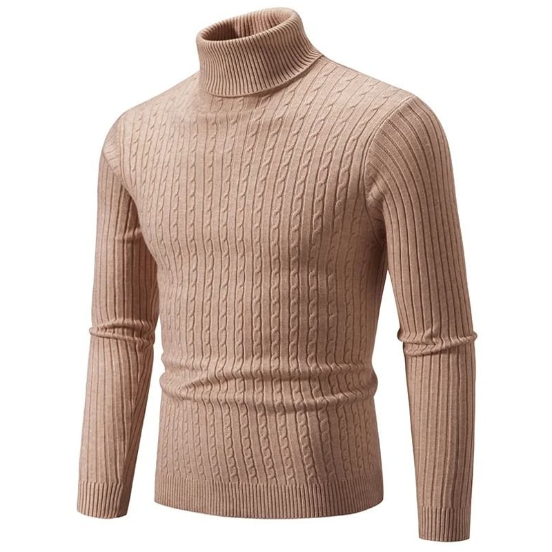 Winter High Neck Thick Warm Sweater Men Slim Fit Pullover Knitwear 15