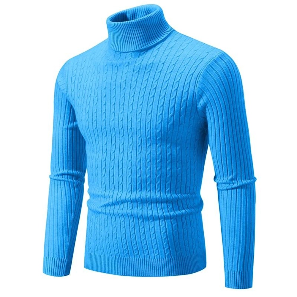 Winter High Neck Thick Warm Sweater Men Slim Fit Pullover Knitwear 7