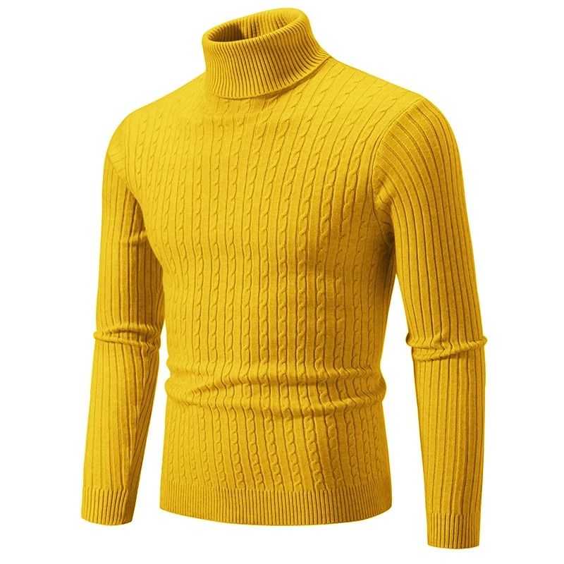 Winter High Neck Thick Warm Sweater Men Slim Fit Pullover Knitwear 20