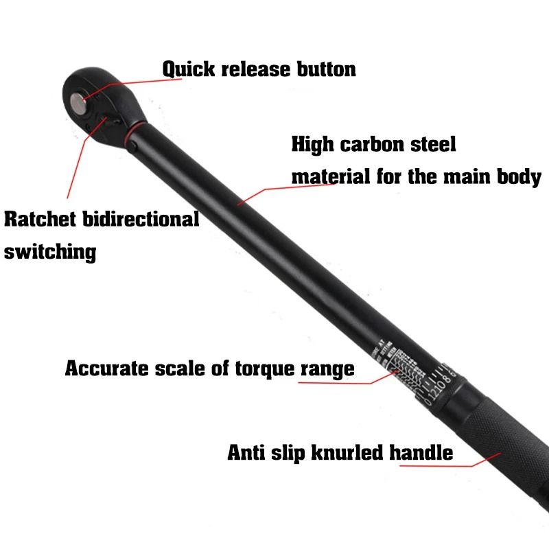 Adjustable Torque Wrench With Ratchet Head For Cars And Bicycles 2