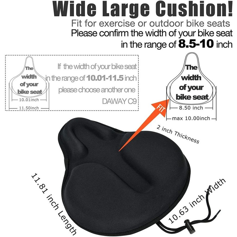 Electric Bike Gel Cushion Seat Cover 5