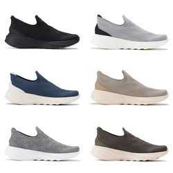 mens slip on knit walking shoes with cushion support