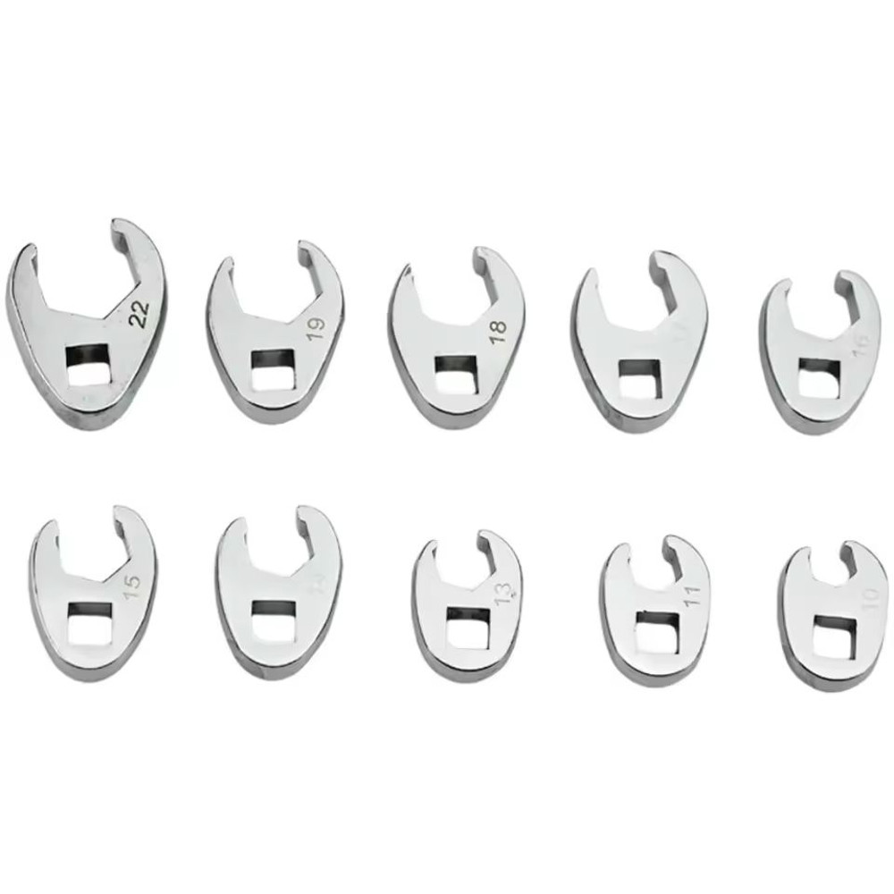 Crowfoot Wrench Set 10 Piece 3 8 Inch Drive Metric 10 To 22mm 4