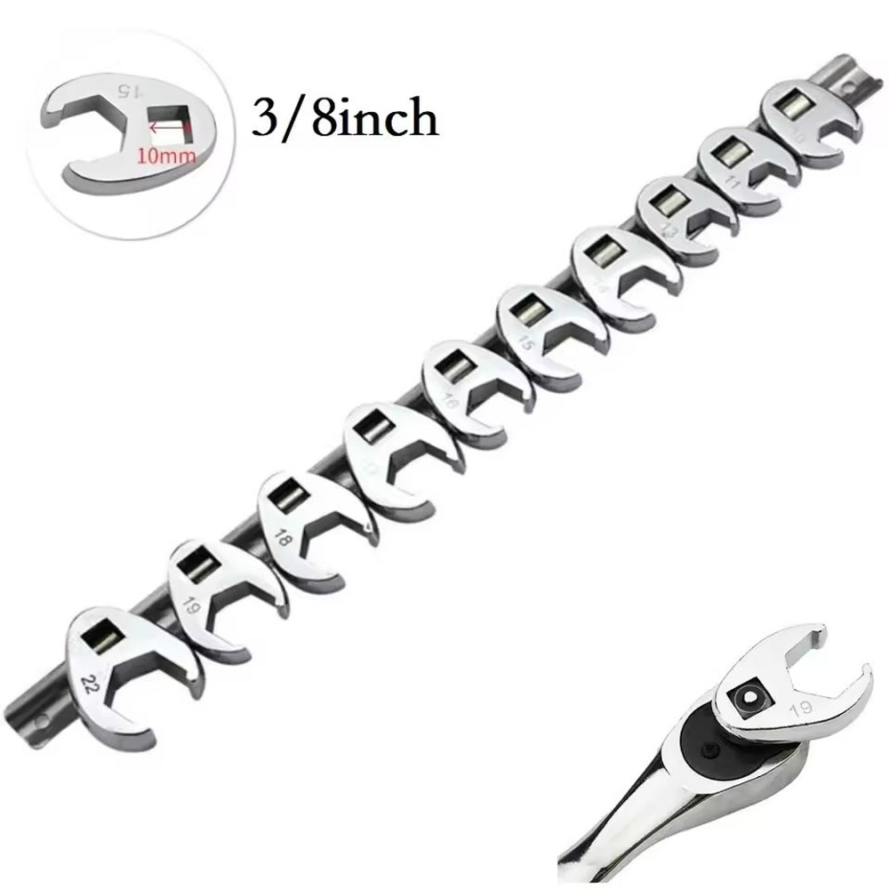 Crowfoot Wrench Set 10 Piece 3 8 Inch Drive Metric 10 To 22mm 0