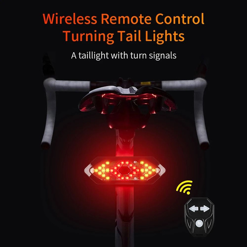 Wireless Remote Control Bicycle Tail Light With Turn Signals 0