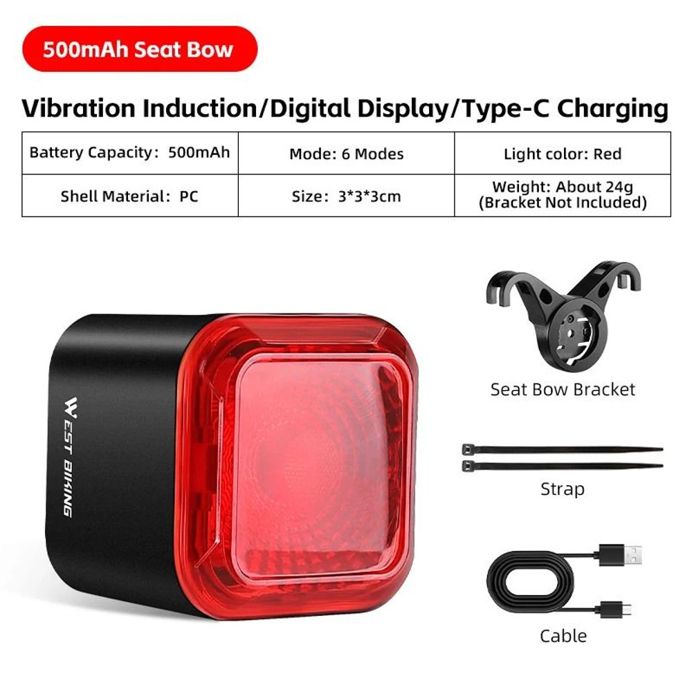 Bicycle Rear Light With Brake Sensing And Digital Power Display 7