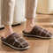 Plaid Memory Foam Winter Slippers With Warm Plush Lining For Men 2