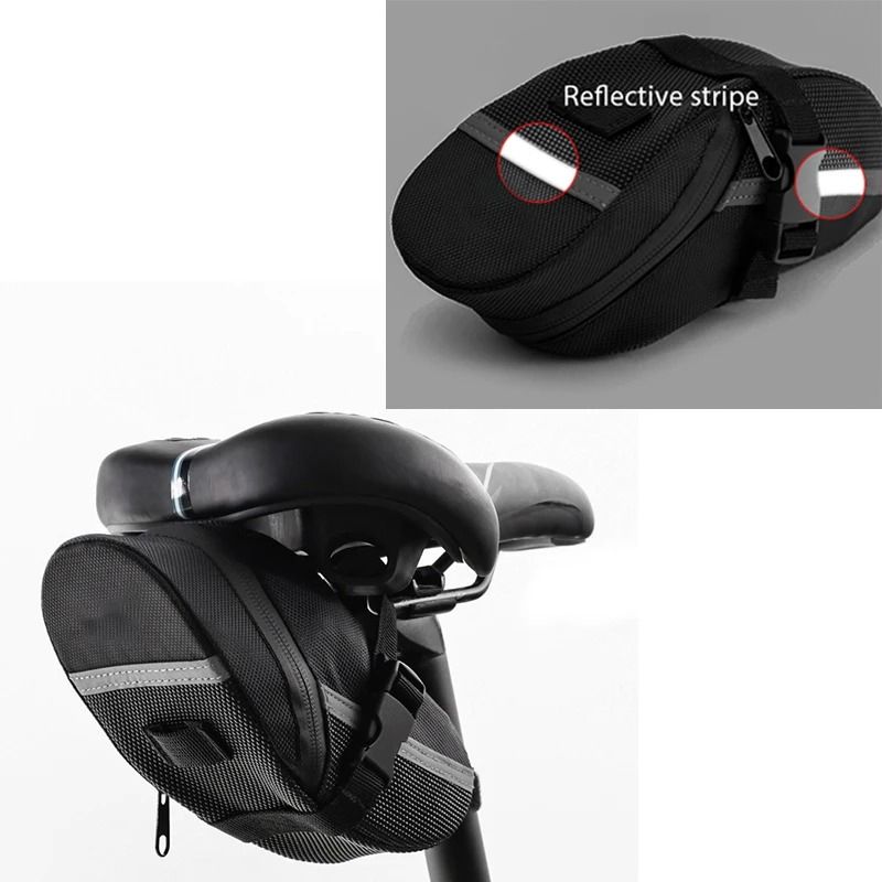 Portable Bicycle Repair Tools Kit With Pump Saddle Bag And Multi Functional Wrench 4