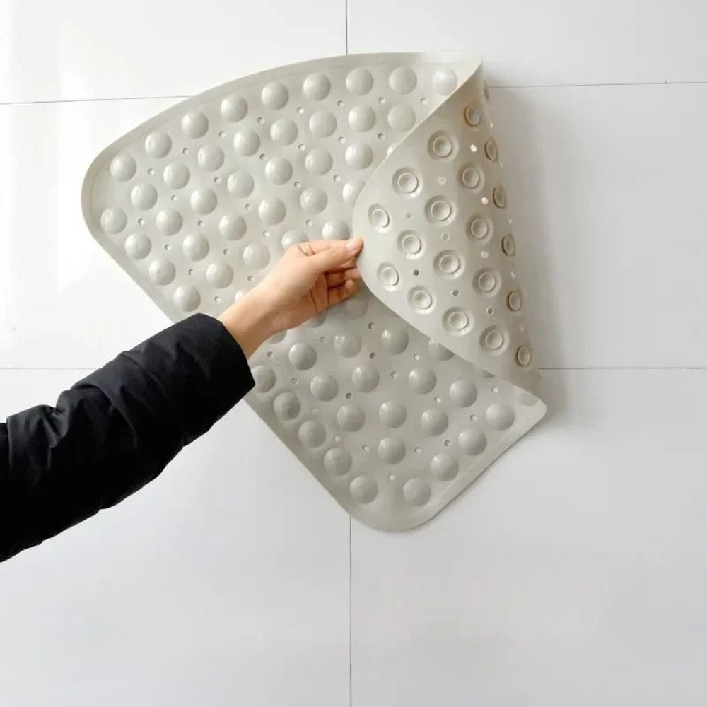 Comfortable Triangle Shower Mat With Non Slip Diamond Design 5