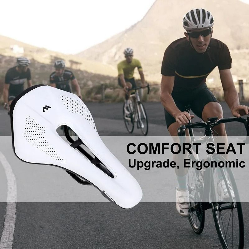 Comfortable Road Bicycle Saddle With Hollow Breathable PU Leather Cushion 2