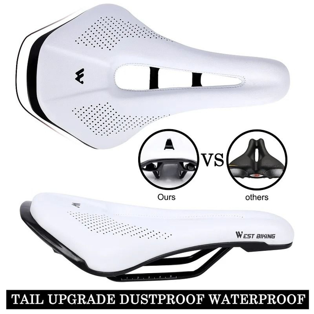 Comfortable Road Bicycle Saddle With Hollow Breathable PU Leather Cushion 4